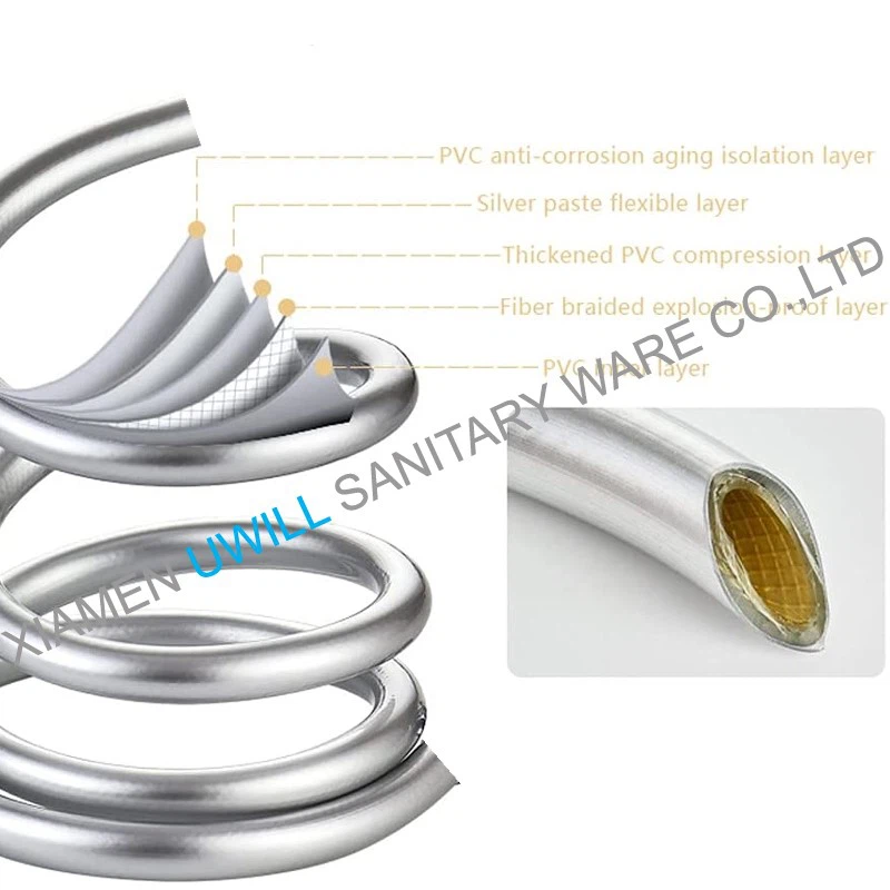 silver plastic shower hose 3 silver plastic shower hose 3