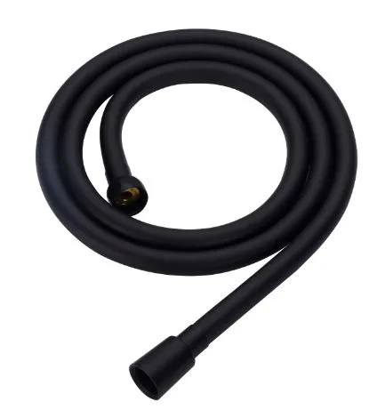 Fekete színű PVC zuhanycső az ORB kúpos anyacsavarokkal